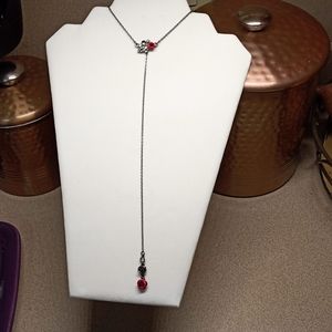 Gunmetal rose necklace